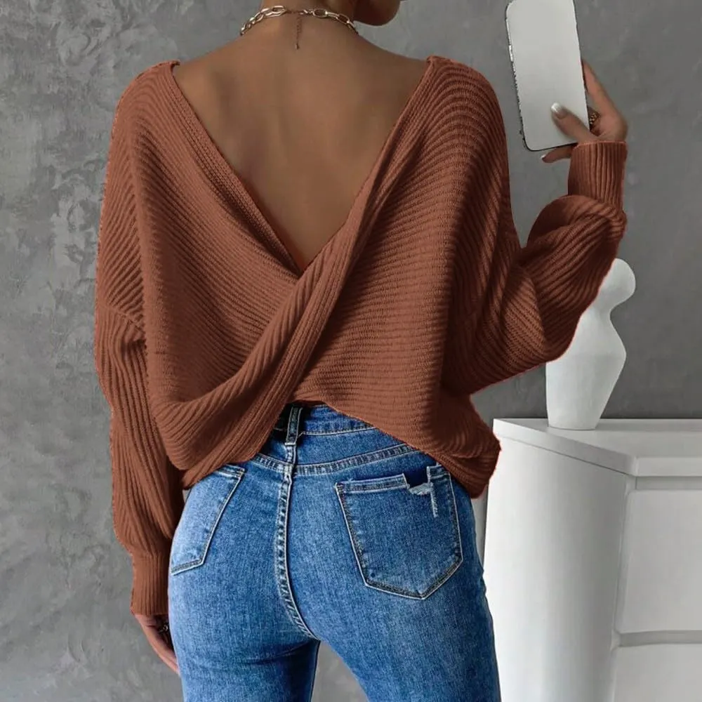 2024 Fall Winter Sweaters for Women Off The Shoulder Sweater Oversized Knit Long Sleeve Sweaters Tunic Tops