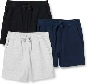 Amazon Essentials Boys and Toddlers' Cotton Jersey Shorts, Pack of 3