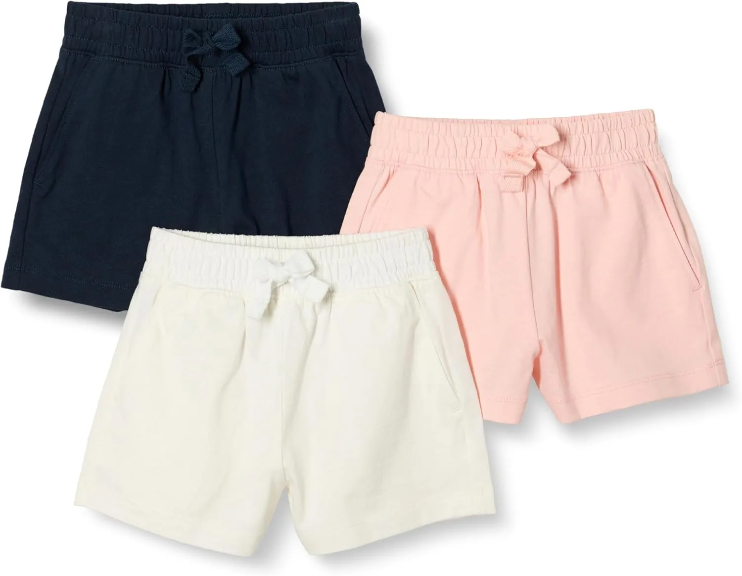 Amazon Essentials Girls and Toddlers' Pull-On Shorts, Pack of 3