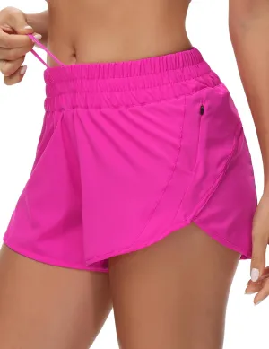 Athletic Shorts for Women Running Shorts Sporty Quick Dry Workout Shorts with Liner Zipper Pocket