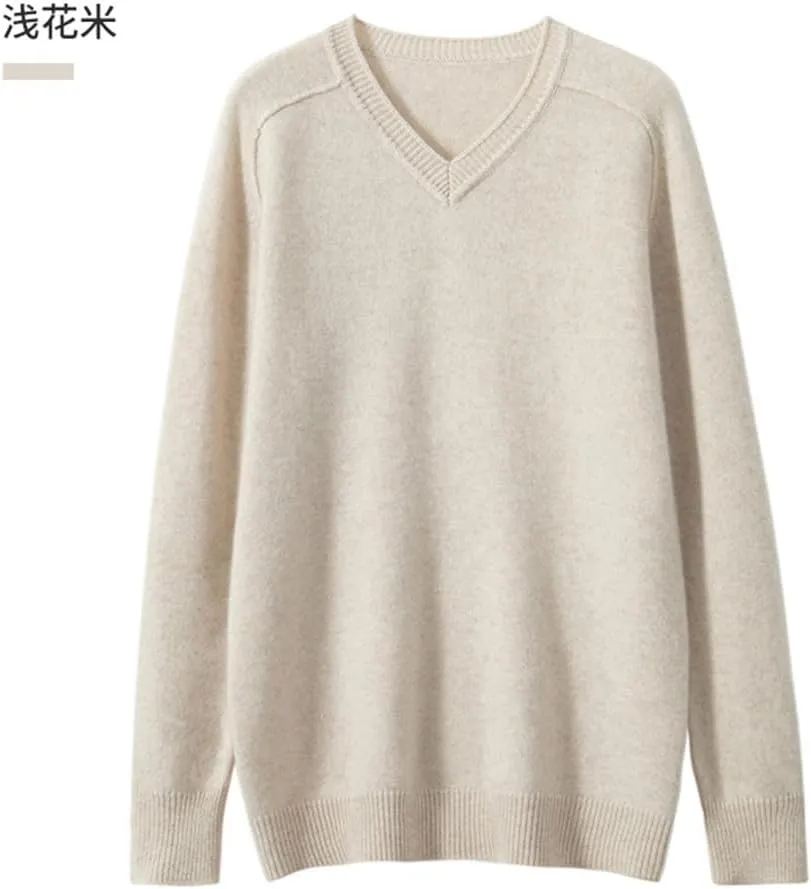 Autumn/Winter Men Sweaters Goat Cashmere Knitted Jumpers Warm V-Neck Men Tops Sweaters