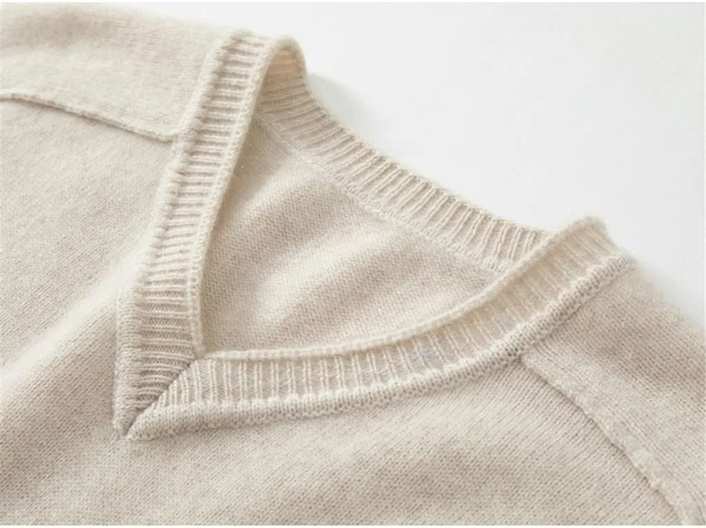 Autumn/Winter Men Sweaters Goat Cashmere Knitted Jumpers Warm V-Neck Men Tops Sweaters