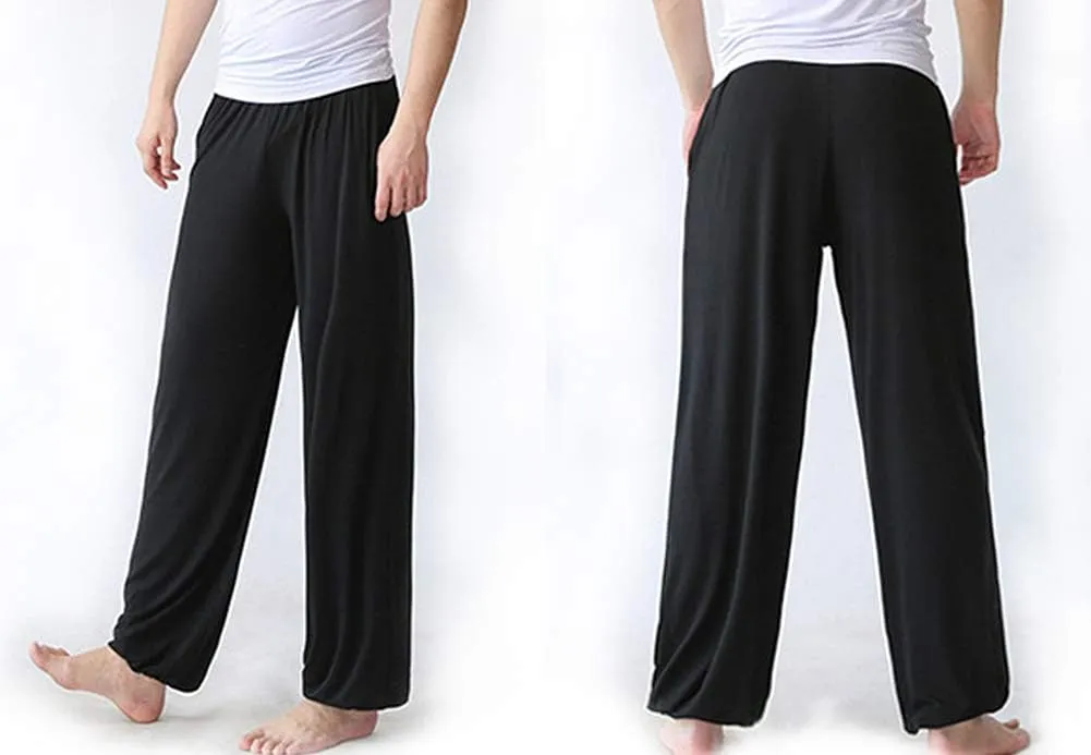 AvaCostume Men's Lightweight Loose Yoga Pants Elastic Waist Modal Yoga Harem Pants