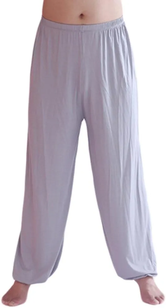 AvaCostume Men's Lightweight Loose Yoga Pants Elastic Waist Modal Yoga Harem Pants