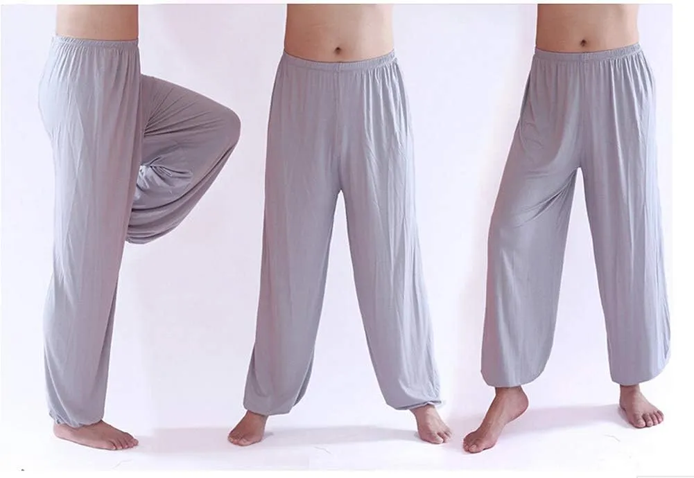 AvaCostume Men's Lightweight Loose Yoga Pants Elastic Waist Modal Yoga Harem Pants