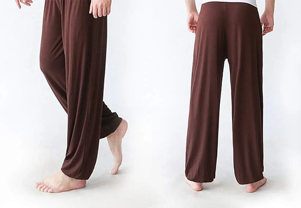 AvaCostume Men's Lightweight Loose Yoga Pants Elastic Waist Modal Yoga Harem Pants