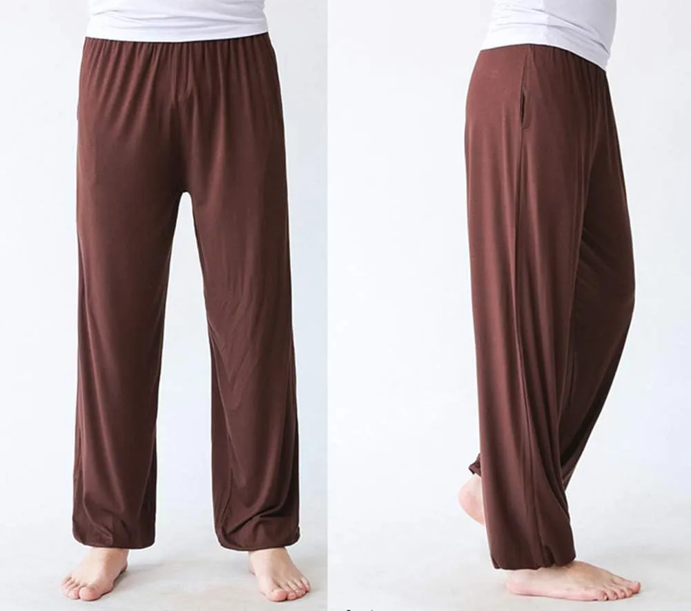 AvaCostume Men's Lightweight Loose Yoga Pants Elastic Waist Modal Yoga Harem Pants