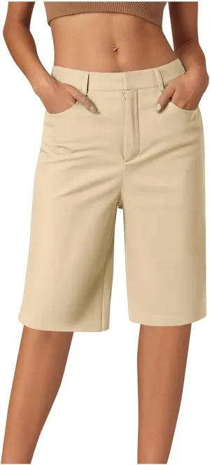 Bermuda Shorts for Women 2025 High Waisted Stretchy Short Trousers Dressy Casual Hiking Pants Summer Vacation Outfits