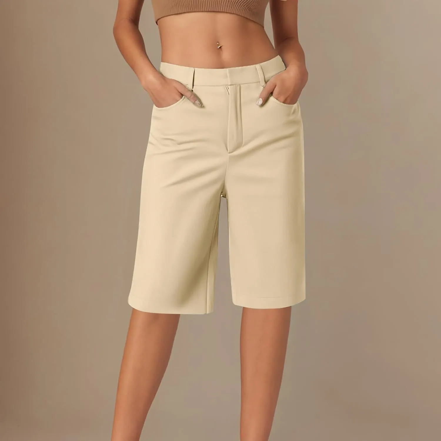 Bermuda Shorts for Women 2025 High Waisted Stretchy Short Trousers Dressy Casual Hiking Pants Summer Vacation Outfits
