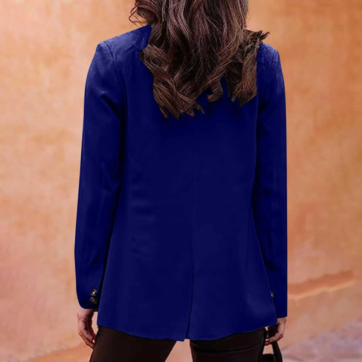 Blazer for Women Long Sleeve Lapel Open Front Business Casual Workwear Coat Solid Trendy Office Work Tailored Jackets