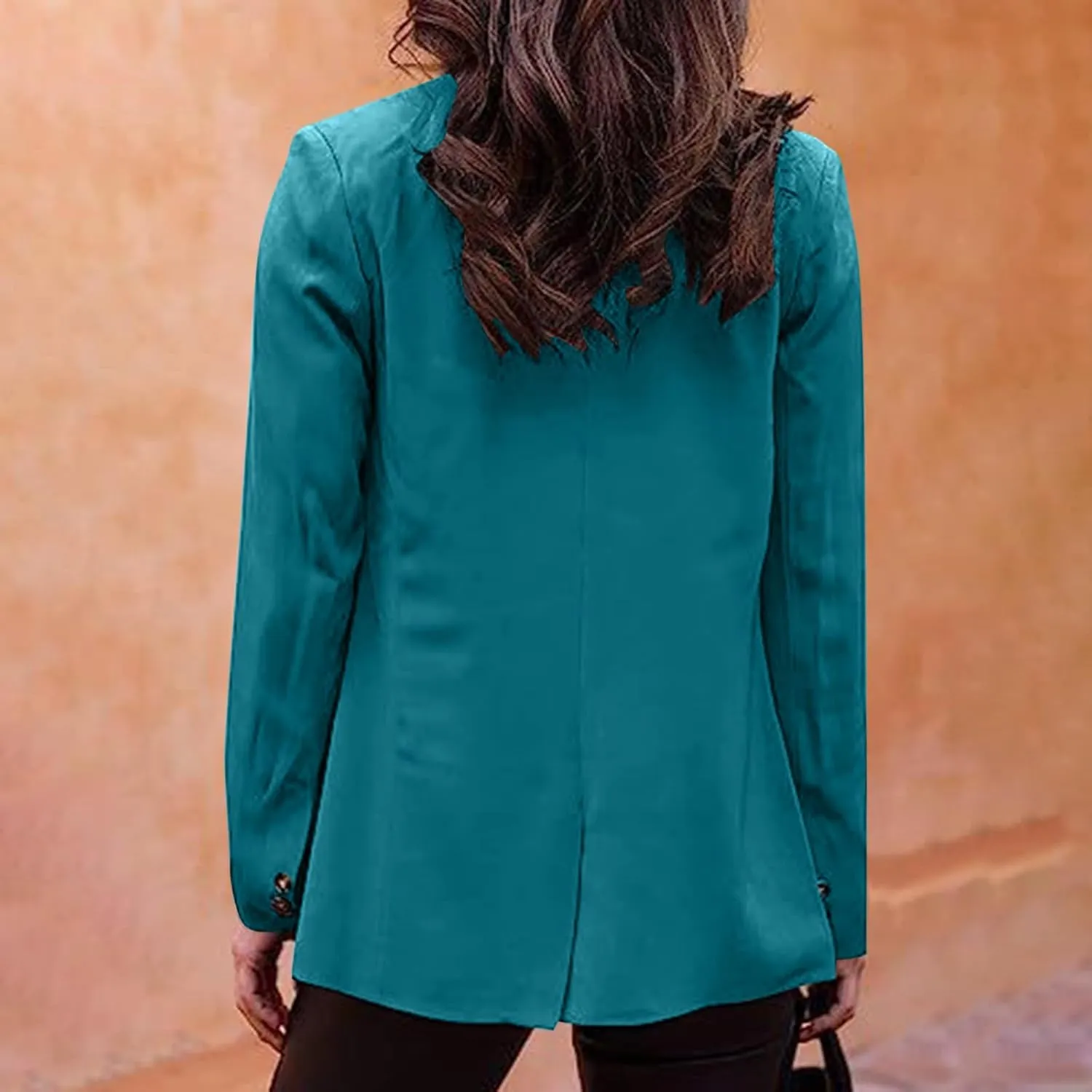 Blazer for Women Long Sleeve Lapel Open Front Business Casual Workwear Coat Solid Trendy Office Work Tailored Jackets
