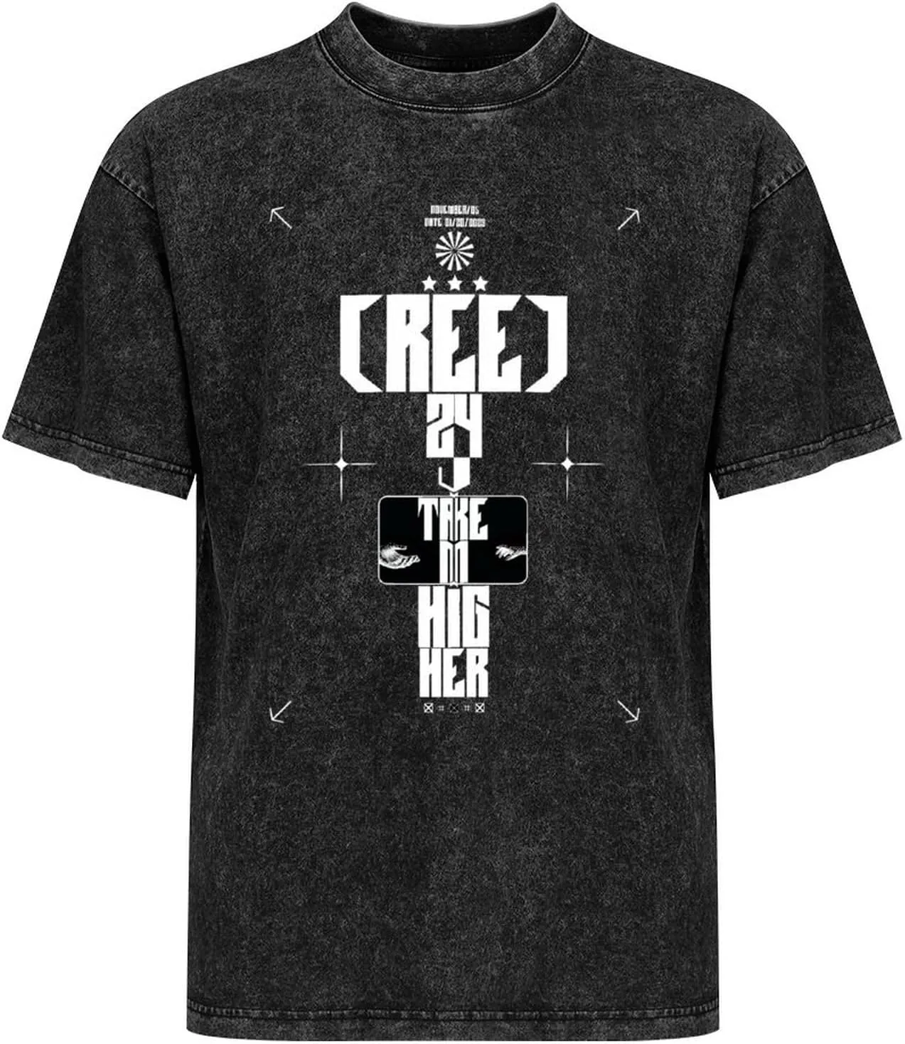 Breathable Retro Oversized Cotton T-Shirts Trendy Distressed Crew Neck Tops