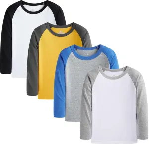 Cadidi Dinos Boys Girls Long Sleeve Shirts Cotton Casual Crewneck Printed Kids T-Shirts