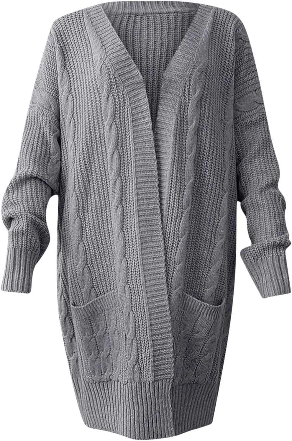 Cardigan for Women 2024 Oversized Long Sleeve Loose Slouchy Knit Sweaters Solid Wrap Chunky Pocket Cardigans Coat