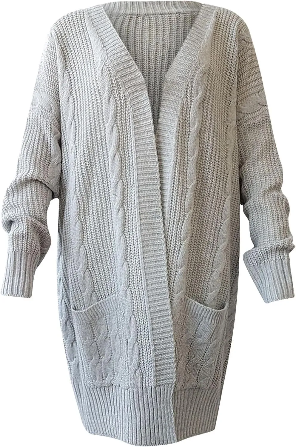 Cardigan for Women 2024 Oversized Long Sleeve Loose Slouchy Knit Sweaters Solid Wrap Chunky Pocket Cardigans Coat
