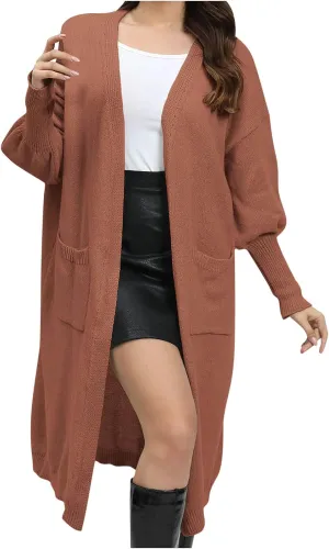 Cardigan for Women Open Front Cardigans Chunky Knit Draped Sweaters Loose Outwear Fall Sweater Cotton Long Cardigan