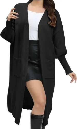 Cardigan for Women Open Front Cardigans Chunky Knit Draped Sweaters Loose Outwear Fall Sweater Cotton Long Cardigan