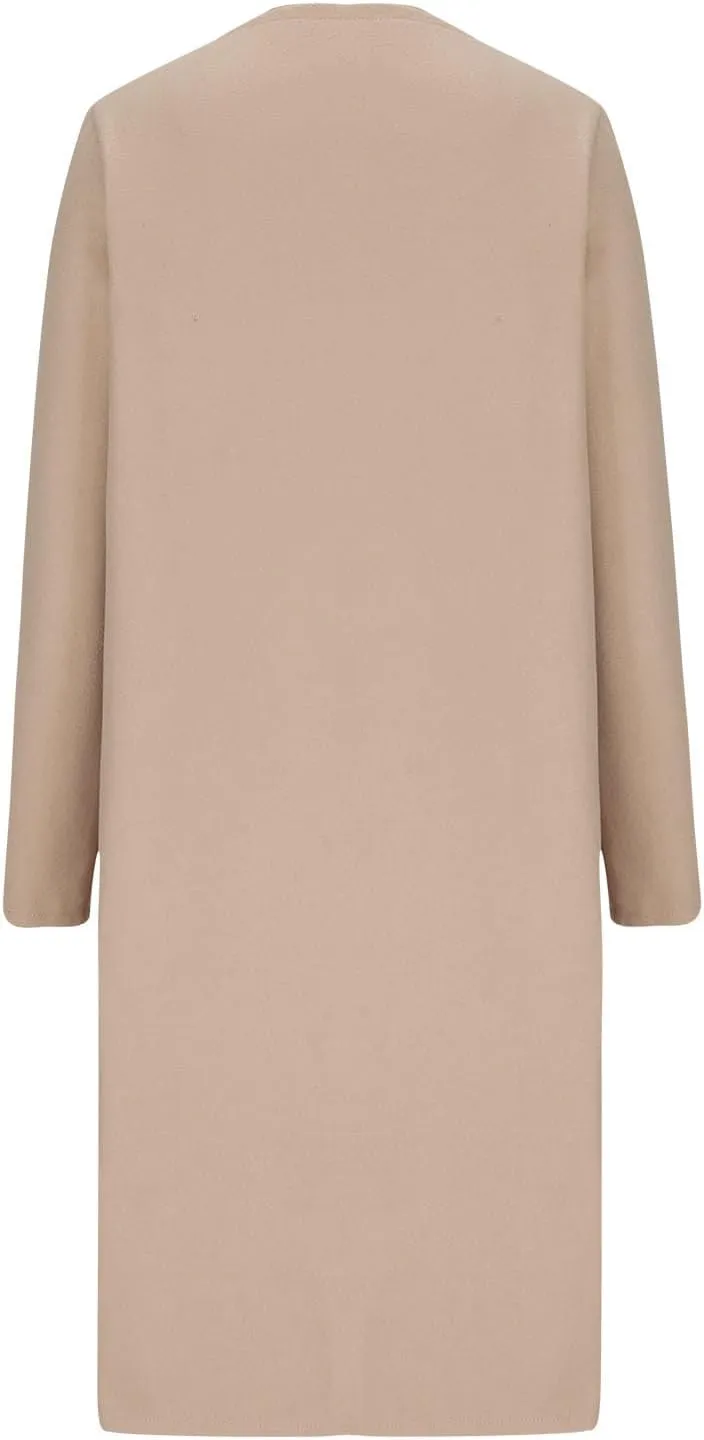 Cardigan Sweaters for Women Open Front Long Trench Coats Wool Blend Flannel Jacket 2023 Fall Winter Coatigan