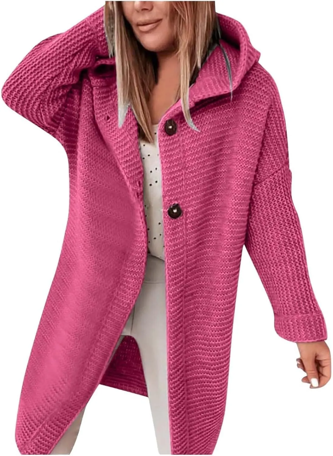 Cardigans for Women with Hood Elegant Wrap Jacket Chunky Knit Cardigan Long Sleeve Knitted Jumper Knitted Coat Casual Jumper