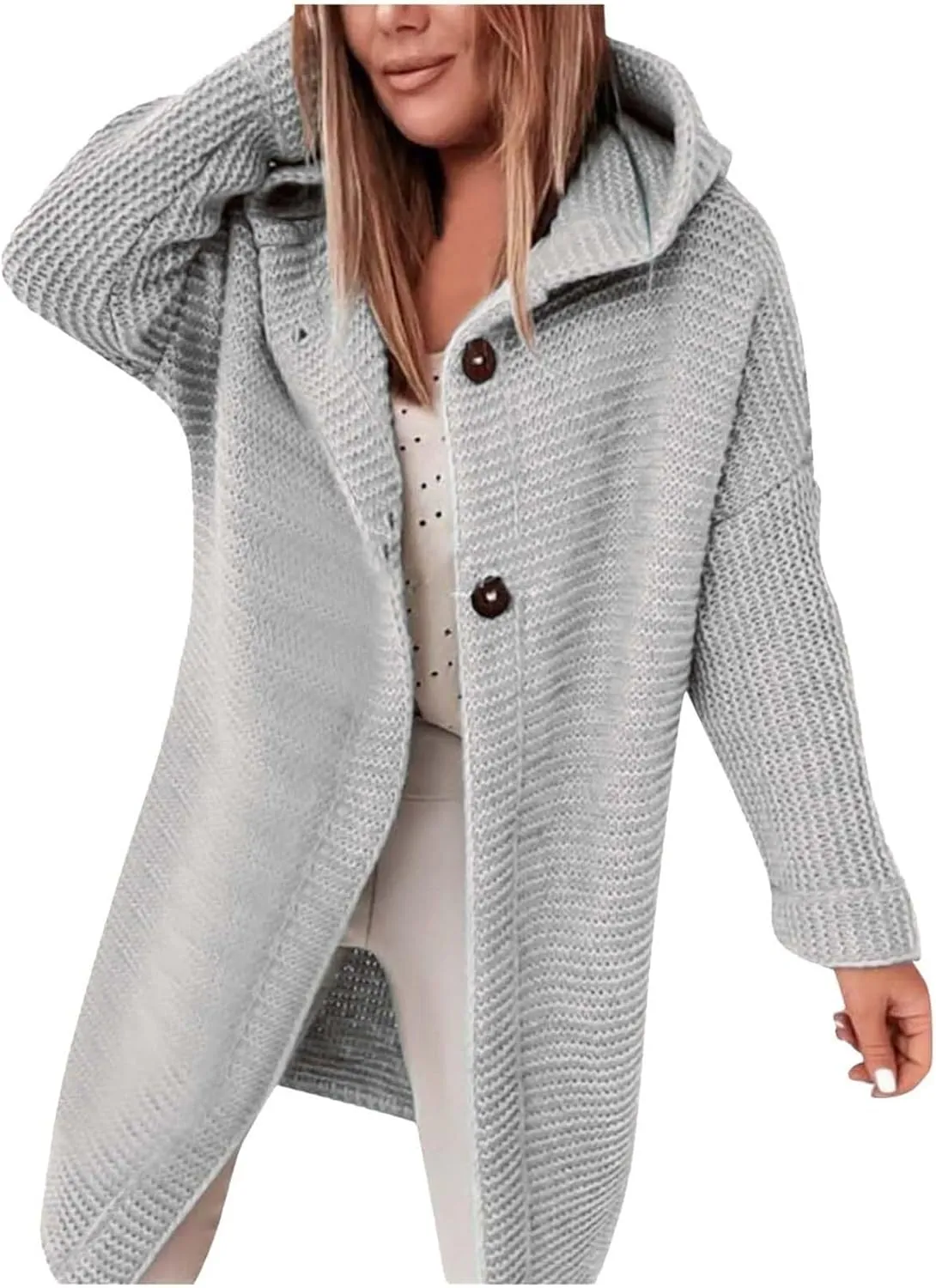 Cardigans for Women with Hood Elegant Wrap Jacket Chunky Knit Cardigan Long Sleeve Knitted Jumper Knitted Coat Casual Jumper