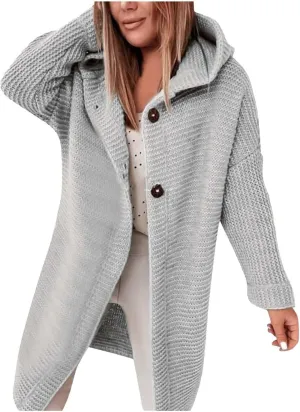 Cardigans for Women with Hood Elegant Wrap Jacket Chunky Knit Cardigan Long Sleeve Knitted Jumper Knitted Coat Casual Jumper
