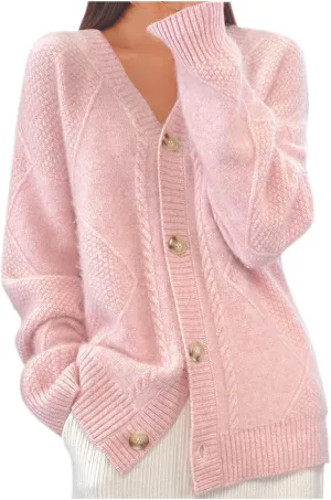 Chunky Knit Cardigan Sweaters for Women 2024 Long Sleeve Button Down Sweater Fall Oversized Cardigans Trendy