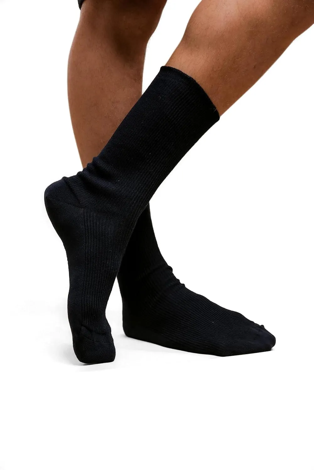 Cottonique Latex-Free Organic Cotton Crew Socks for Allergic Contact Dermatitis (2pairs/pack)