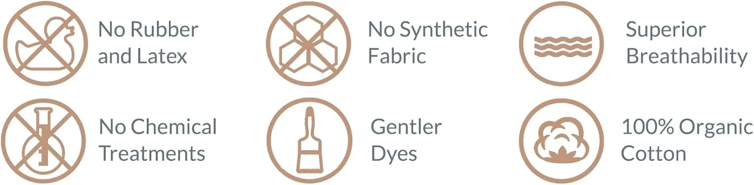 Cottonique Latex-Free Organic Cotton Crew Socks for Allergic Contact Dermatitis (2pairs/pack)