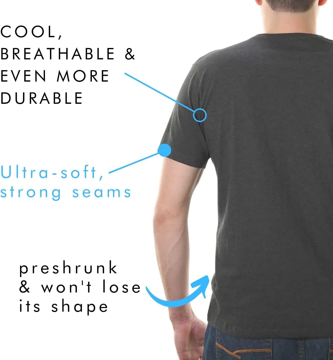 Crewneck 100% Certified Organic Cotton, Soft Shirts for Men