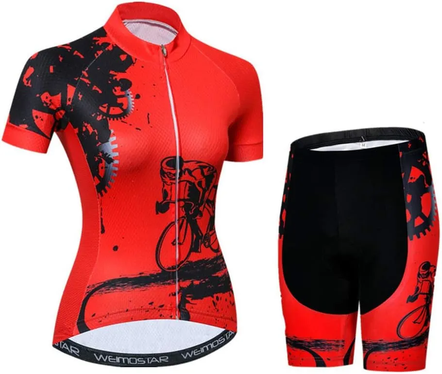 Cycling Jersey Set Womens Short Sleeves Biking Jerseys Bicycle Jacket Clothing Suit C71