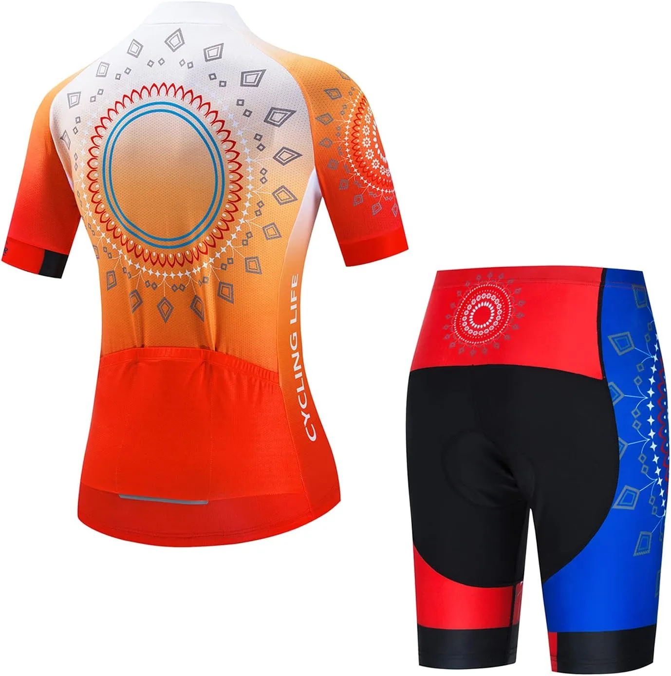 Cycling Jersey Shorts Set Padded Women Bike Bicycle Top Suit Summer