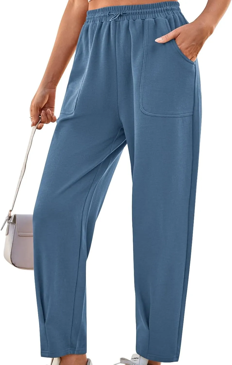 Dademeo Women's Sweatpants Straight Leg Drawstring Elastic Waist Trousers Casual Loose Sports Long Pants with Pockets