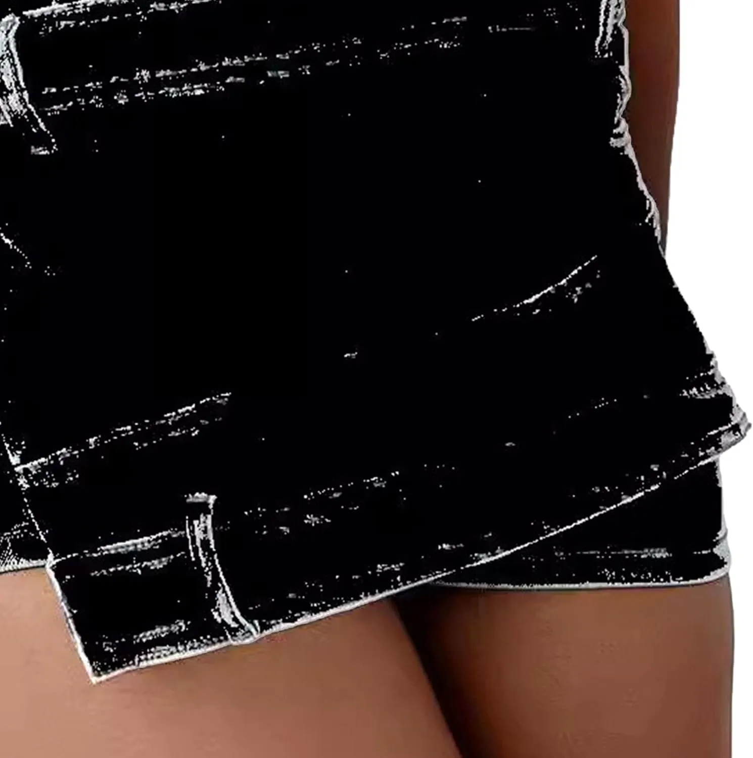 Denim Shorts Women Casual A-line High Waist Solid Button Up Asymmetrical Denim Jean Skort Mini Shorts