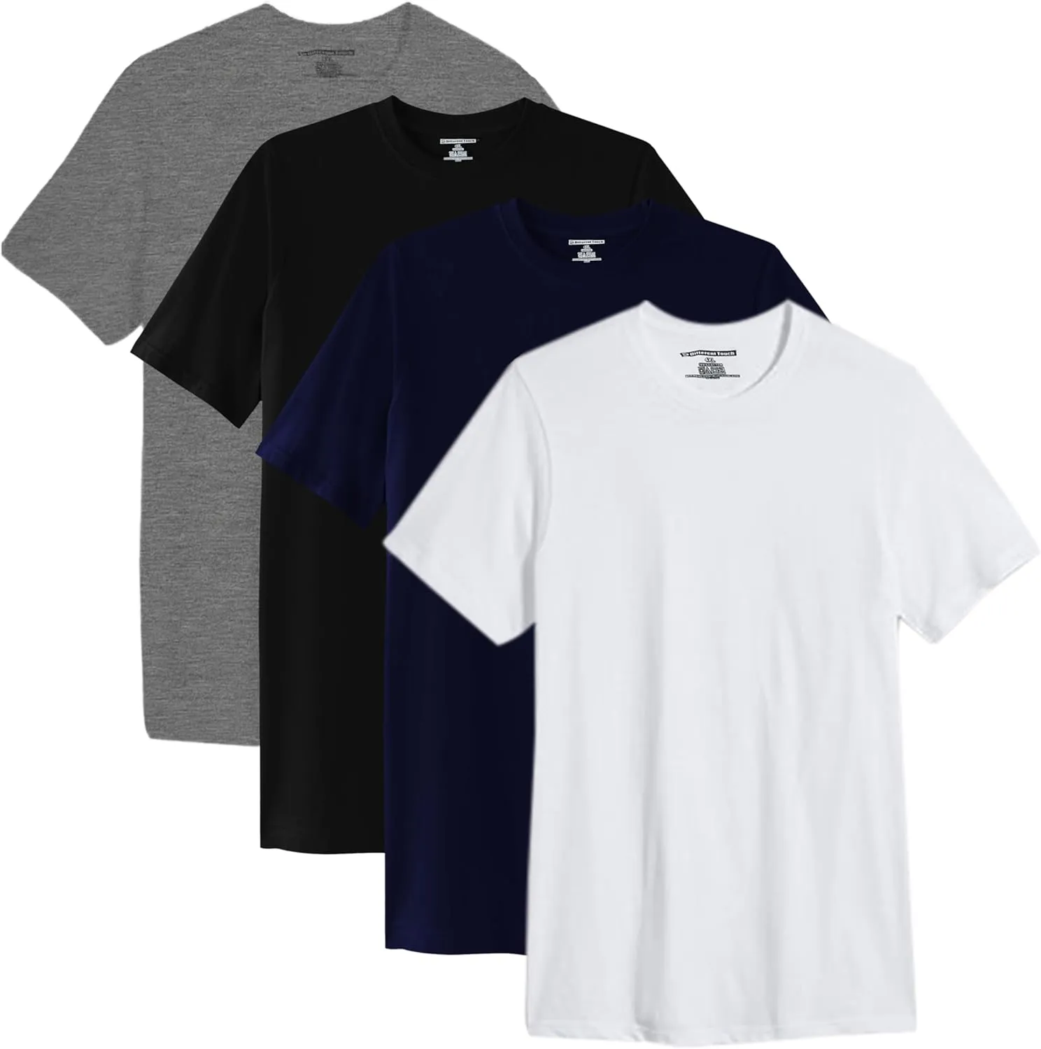 Different Touch 4 Pack Men Big & Tall 100% Cotton T-Shirts