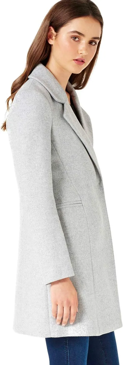 Ever New Womens Elisa Tailored Wool-Blend Duster Coat - Graphite Grey