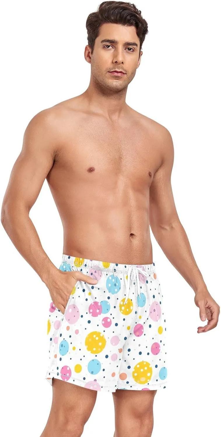 Funny Polka Dot Mens Athletic Shorts Quick Dry Bathing Suit Working Shorts