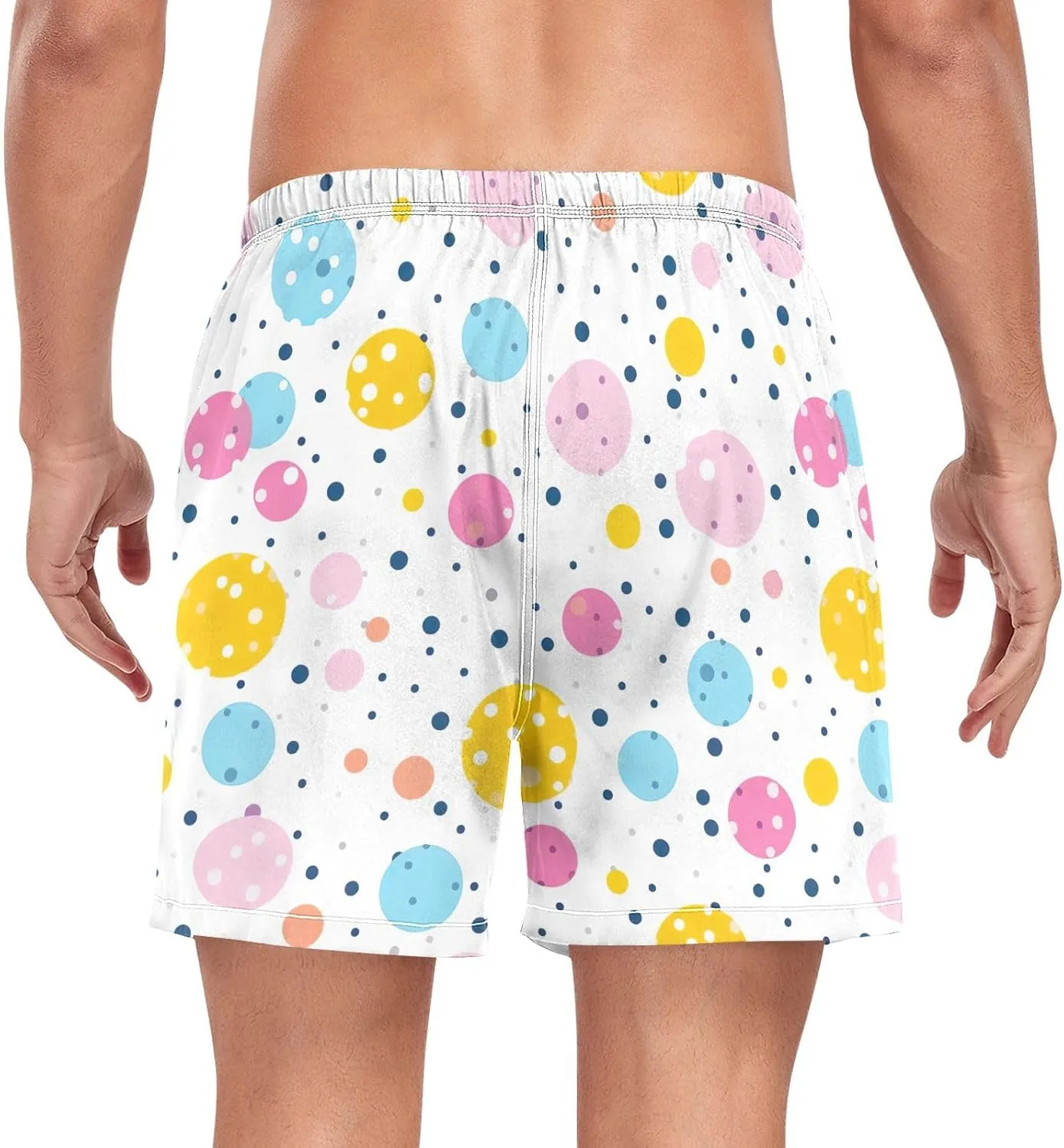 Funny Polka Dot Mens Athletic Shorts Quick Dry Bathing Suit Working Shorts