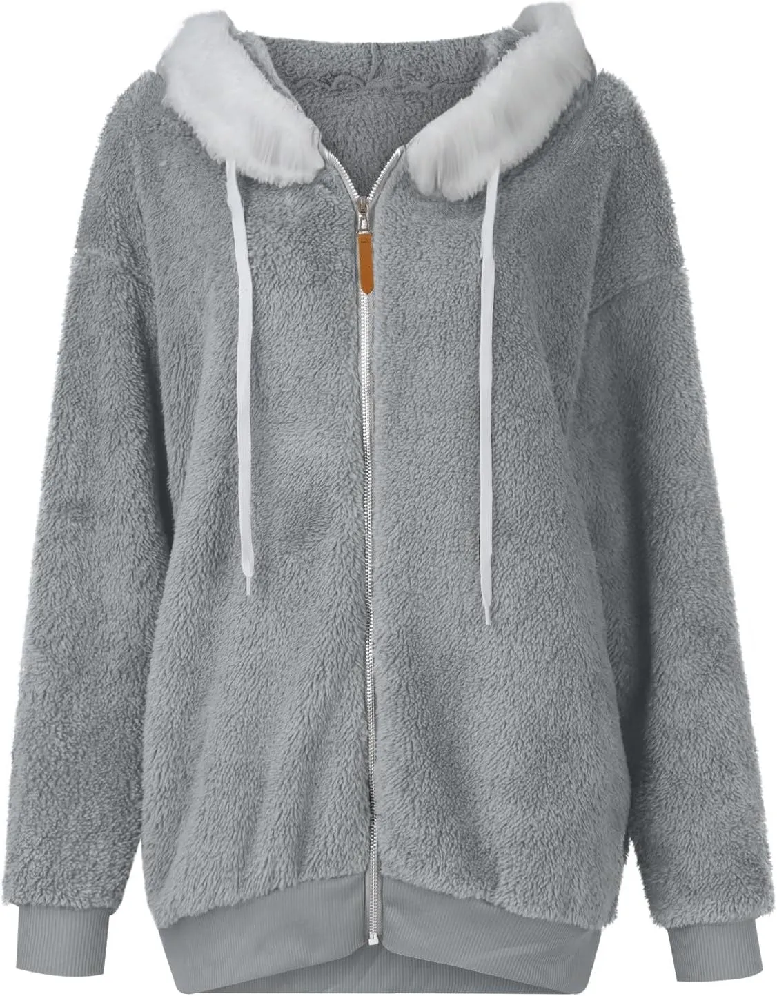 GOFULY Winter Hoodie Women Trendy Oversized Sherpa Coats Trendy Full Zip Plush Jackets Plus Size Patchwork Cardigans Pockets