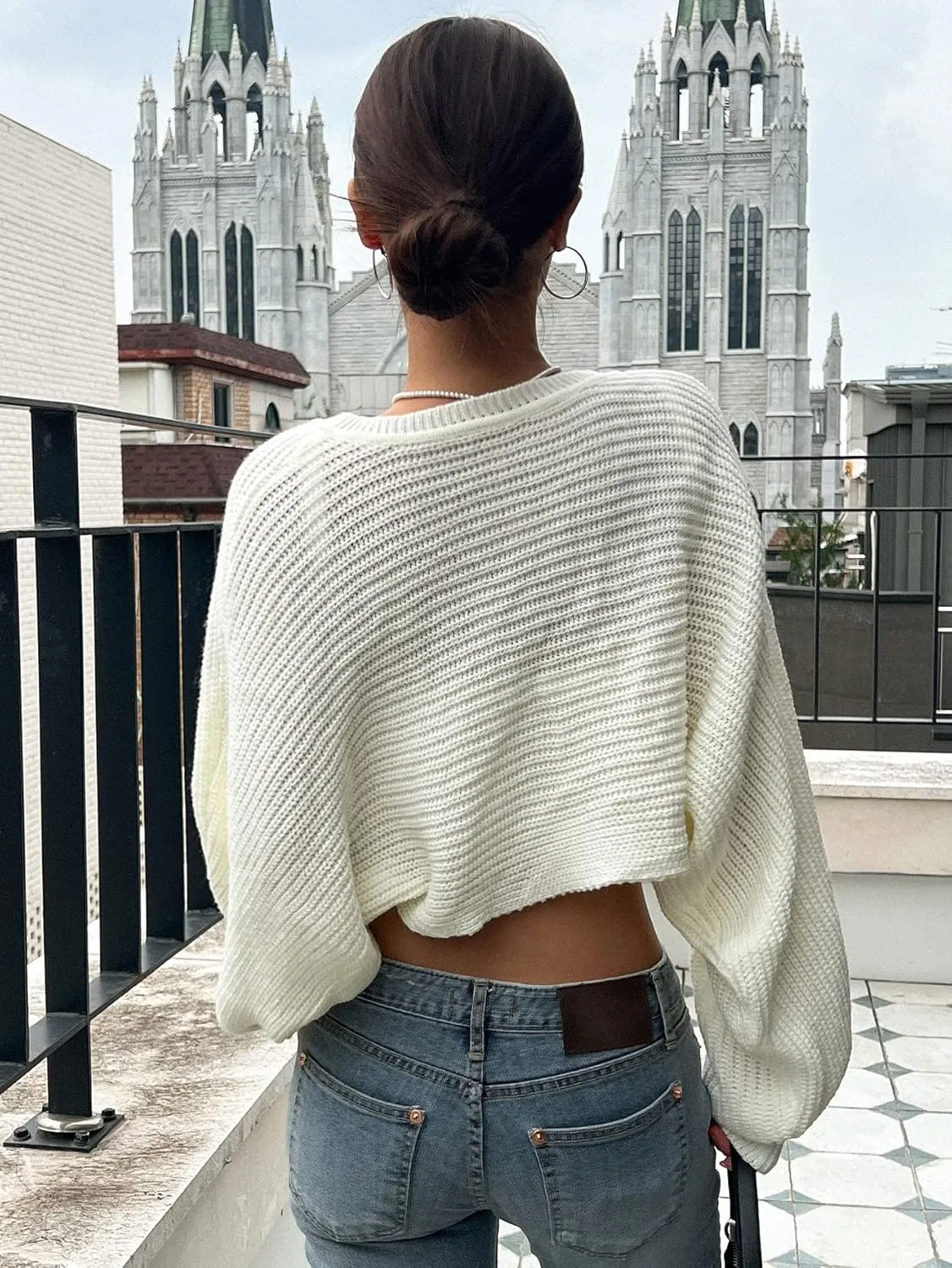 GORGLITTER Women's Long Sleeve Bolero Shrug Open Front Knit Cropped Cardigan Sweater Shrugs