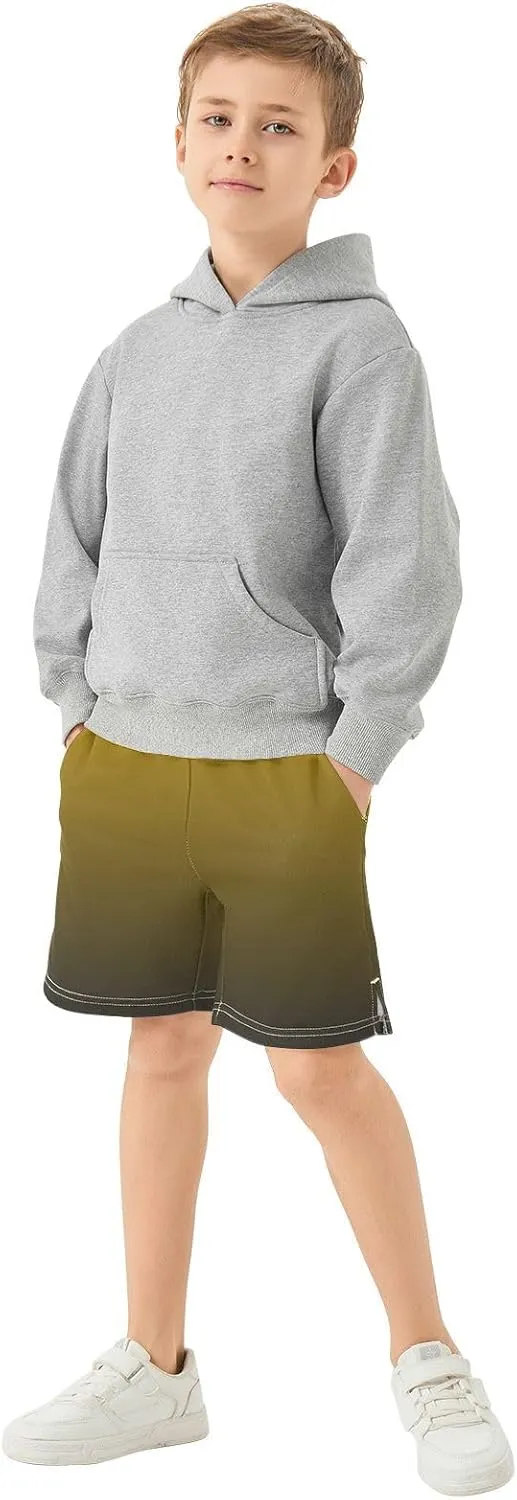 Gradient Boys Athletic Shorts Quick Dry Kids Active Soccer Shorts with Pockets