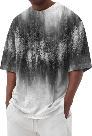 Graphic Shirts for Men Casual Fashion Short Sleeve Printed Crewneck Big and Tall Summer Beach Tshirts Loose Fit Shirt