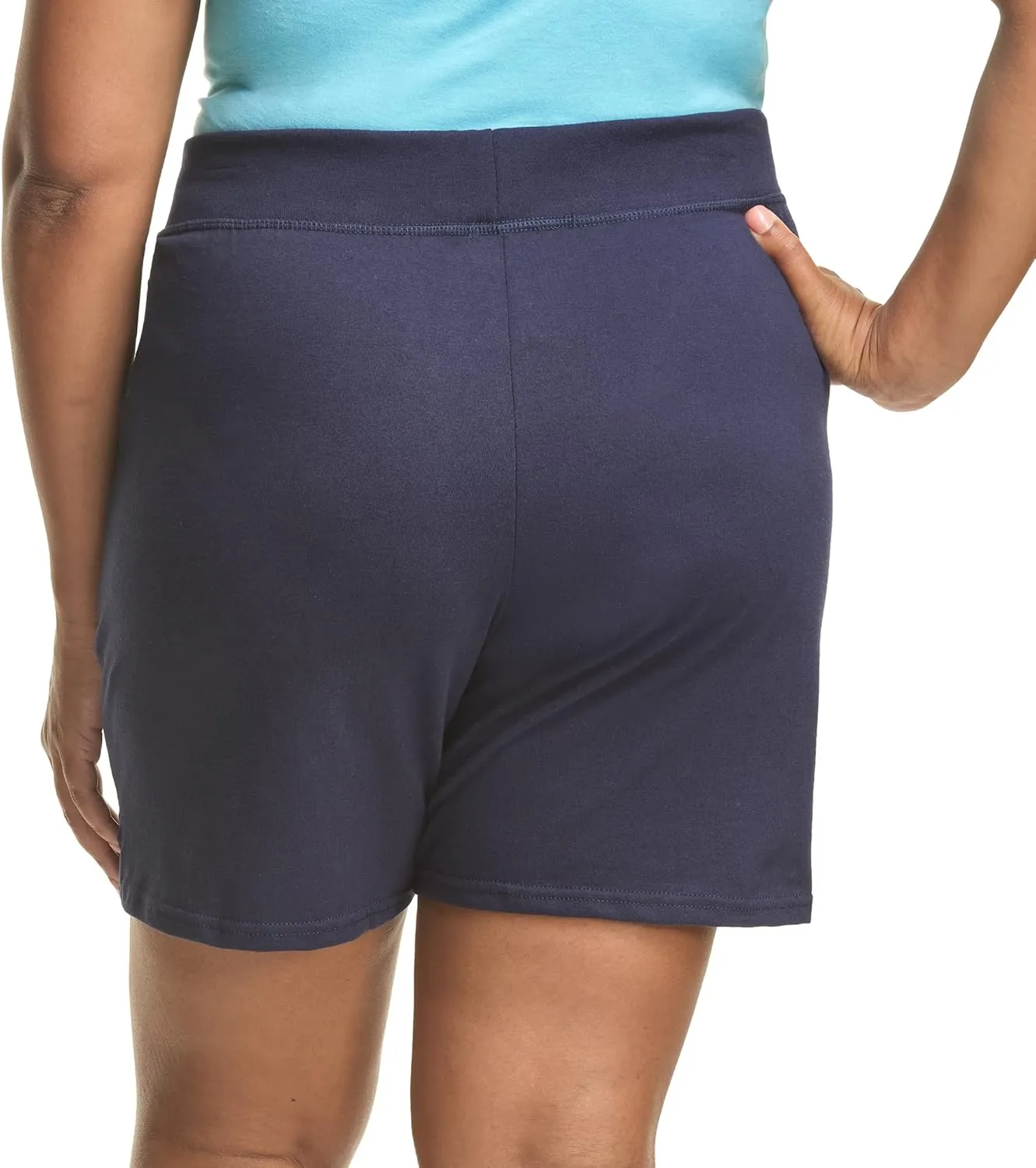 Hanes Women's Just My Size Cotton Jersey Shorts, Plus Size Pull-on Gym Shorts, 7 inches Inseam