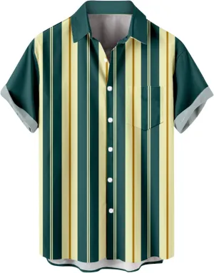 Hawaiian Shirt for Men 2023 Button Down Lapel Fashion Casual Short Sleeve Shirts