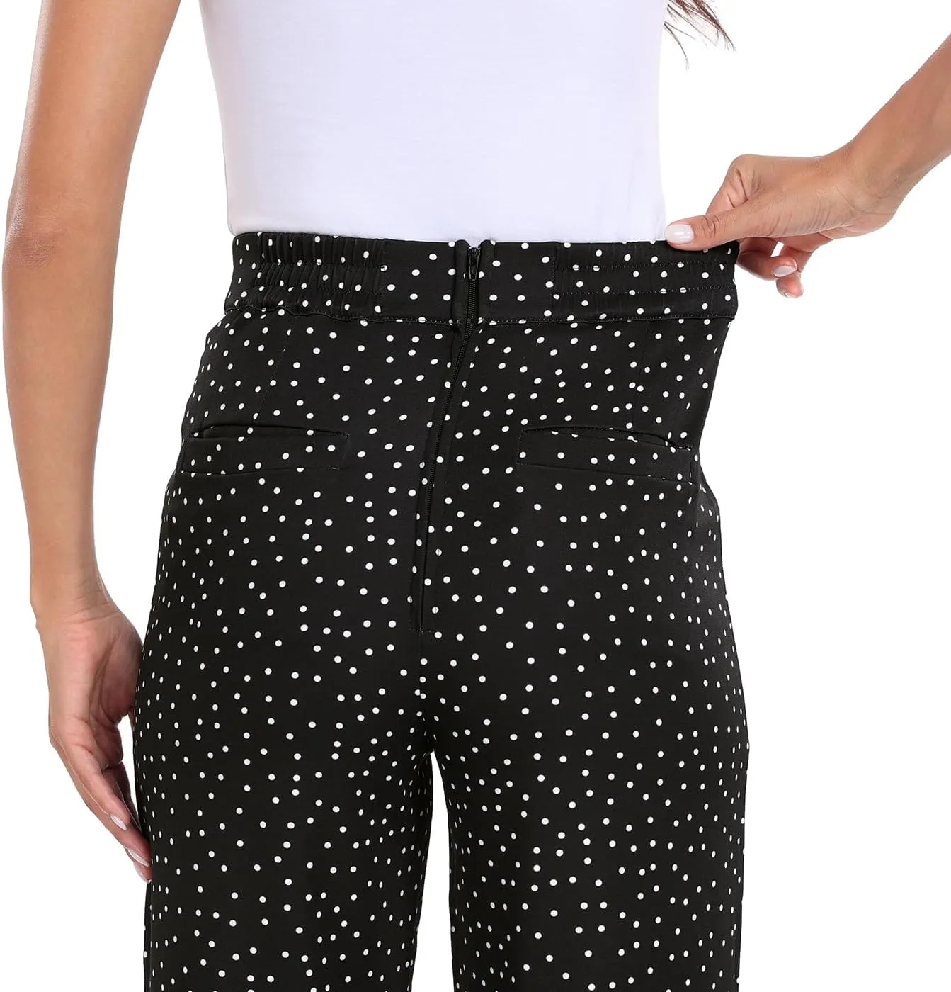 HDE Super High Waisted Wide Leg Pants Tailored Office Work Trousers with Pockets