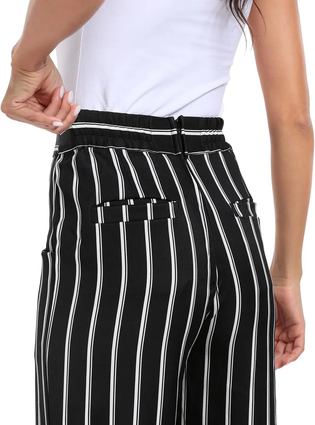 HDE Super High Waisted Wide Leg Pants Tailored Office Work Trousers with Pockets