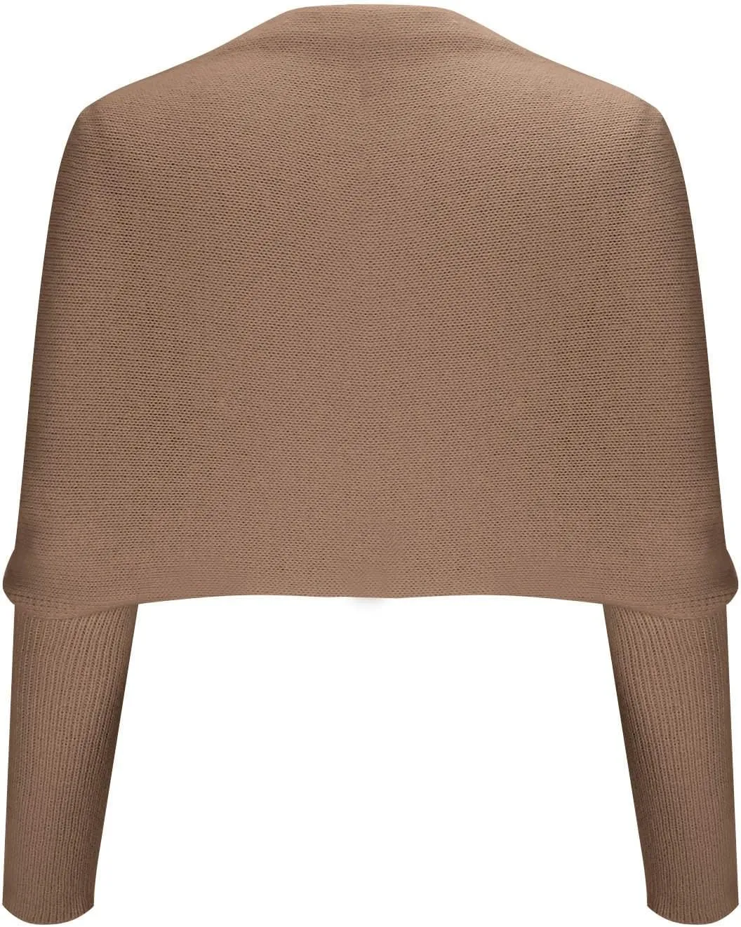 HGps8w Elegant Off The Shoulder Sweaters for Women Wrap V Neck Cropped Shawl Long Sleeve Cross Front Knitted Pullover Tops