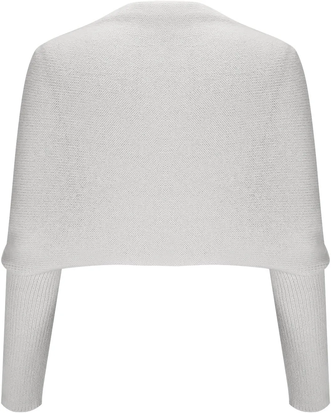 HGps8w Elegant Off The Shoulder Sweaters for Women Wrap V Neck Cropped Shawl Long Sleeve Cross Front Knitted Pullover Tops