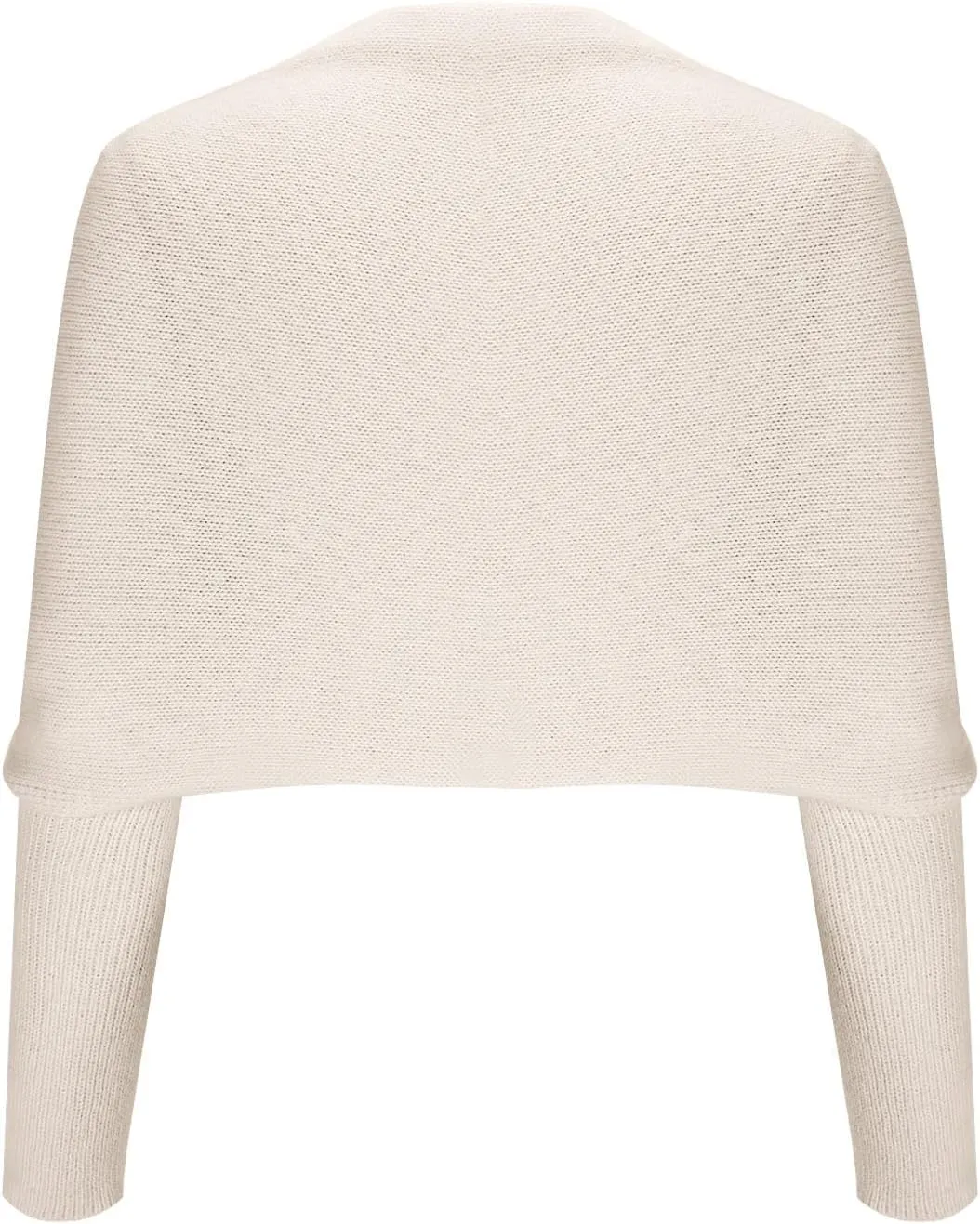 HGps8w Elegant Off The Shoulder Sweaters for Women Wrap V Neck Cropped Shawl Long Sleeve Cross Front Knitted Pullover Tops