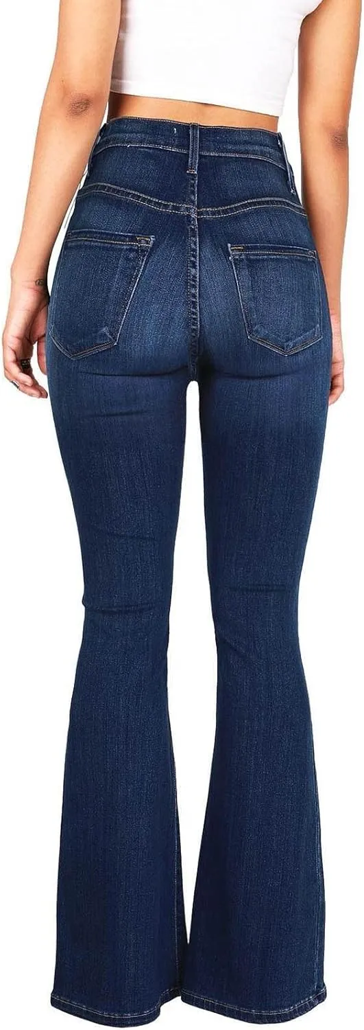 High Waisted Bell Bottom Jeans for Women Stretchy Flare Bootcut Pants Casual Loose Fit Skinny Wide Leg Denim Pant