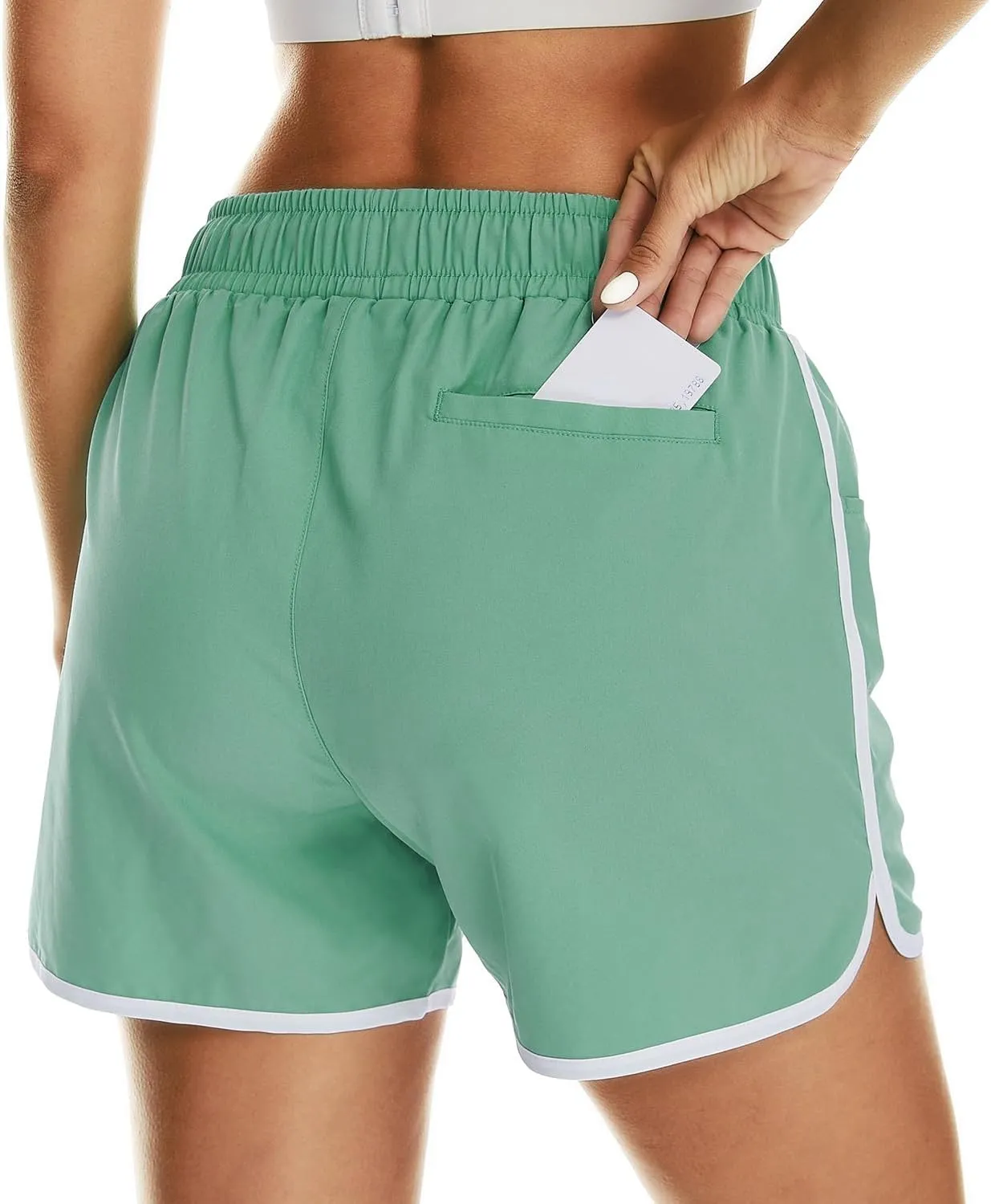 HODOSPORTS Women's 4" Swim Shorts Quick Dry Board Shorts Swimsuit Bottom with Pockets